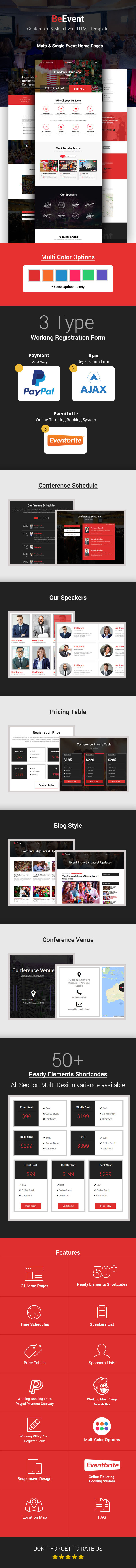 BeEvent - Single or Multiple Events & Conferences HTML5 Template